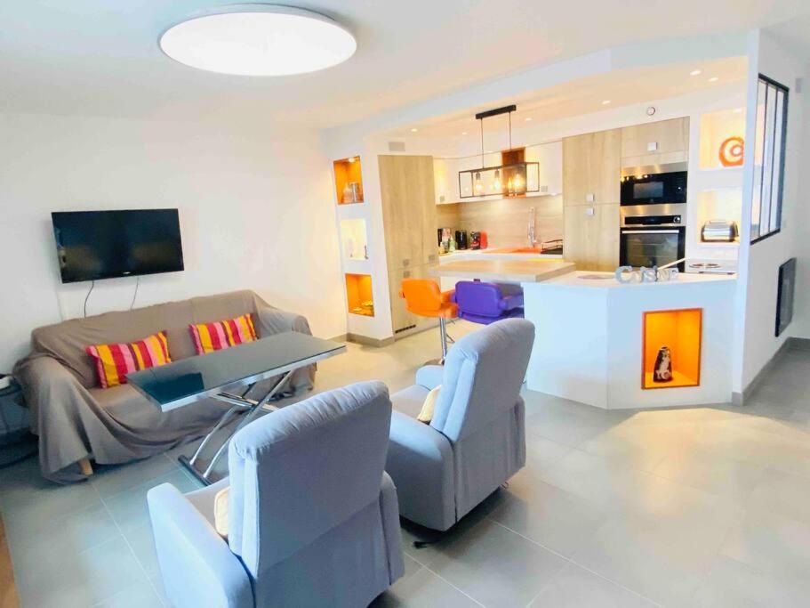 Luxueux T3 Piscine Et Vue Somptueuse Lägenhet Sète Exteriör bild